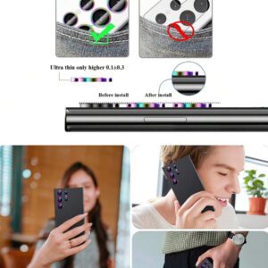 1 set de films protecteurs de lentille d'appareil photo colorés/noirs/argentés, compatibles avec Galaxy Z Flip 5/Galaxy Z Fold/Galaxy S23/24 Ultra/A55/A35/A34/A15/A05s/S24 FE/S25/S25 Ultra/Galaxy Z Flip 6/Galaxy Z Fold 6/Galaxy Z Flip 7/Galaxy Z Fold 7. Étanche, antichoc, anti-chute, anti-rayures et anti-traces de doigts, avec une protection intégrale.