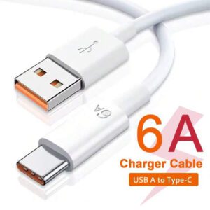 Câble de charge USB A vers Type C 6A 1 m/2 m 1 pack. Câble USB-C compatible avec Samsung Galaxy S25/S24/S23/S22/S21/S20/S10E, Note20/10, smartphones. Cordon de charge et de données pour téléphone portable avec prise Type C