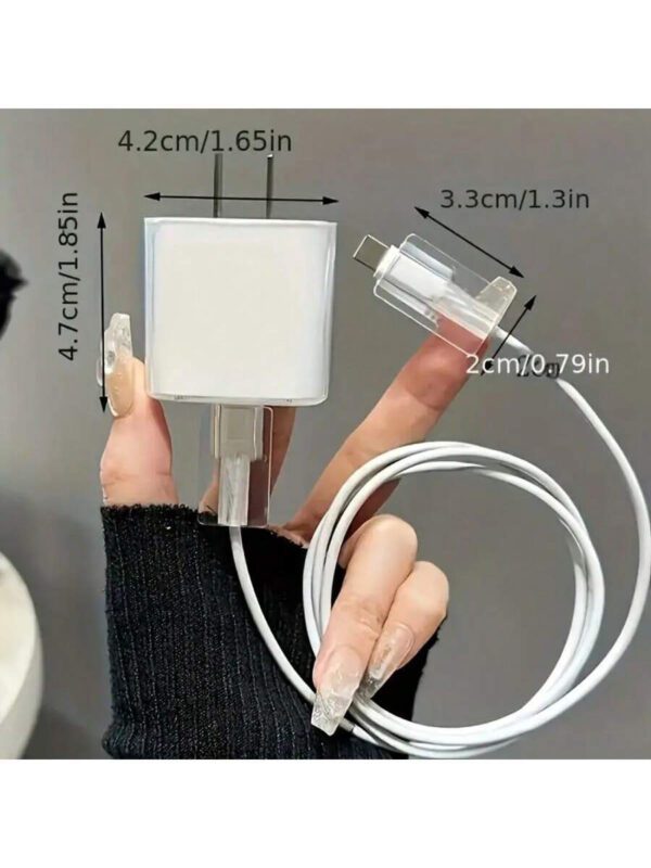 Étui de protection de chargeur à motif marguerite coloré, protecteur de câble de charge transparent anti-pliage, compatible avec 15/14 Pro Max/13/12, compatible avec iPad 18/20W – Image 5