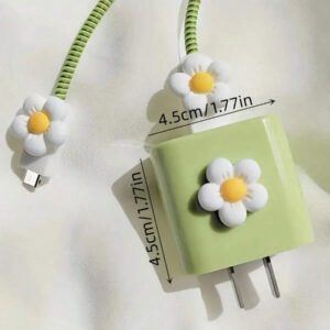 Étui de protection de chargeur minimaliste à motif floral, convient pour les séries Apple 14/13, adaptateur de charge rapide, protecteur de chargeur 20W, cadeau idéal