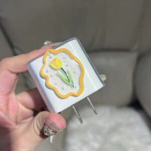Étui de protection de chargeur minimaliste à motif floral, convient pour les séries Apple 14/13, adaptateur de charge rapide, protecteur de chargeur 20W, cadeau idéal