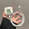 3 pièces Ensemble de boîtiers de protection de chargeur TPU mignons Panda/Chat/Dessin animé, convient pour iPhone 13/14/15/16, 18W/20W - Comprend un couvercle de chargeur mural avec design en forme de cœur de panda, protecteur de câble - Cadeau idéal
