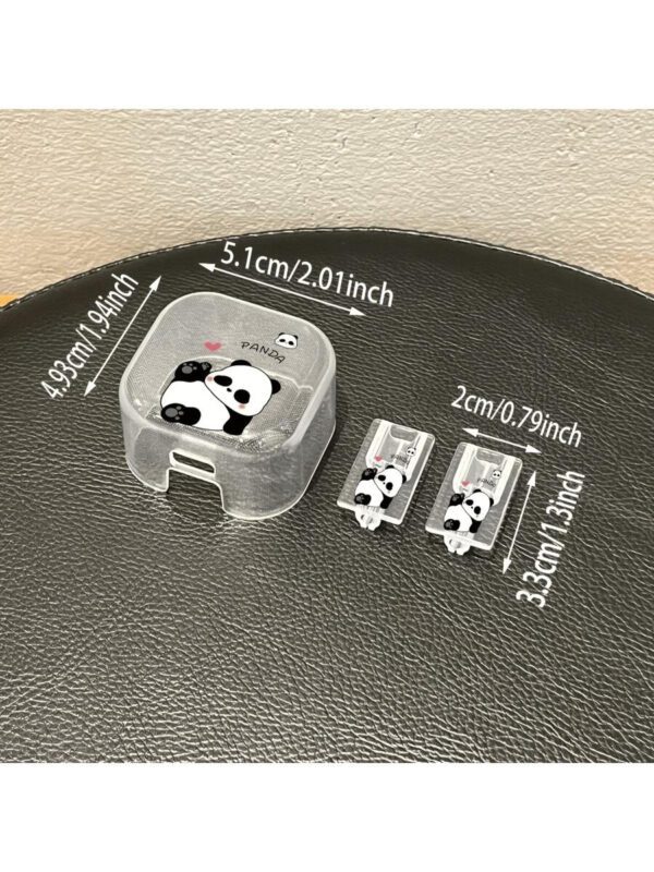 3 pièces Ensemble de boîtiers de protection de chargeur TPU mignons Panda/Chat/Dessin animé, convient pour iPhone 13/14/15/16, 18W/20W - Comprend un couvercle de chargeur mural avec design en forme de cœur de panda, protecteur de câble - Cadeau idéal – Image 3