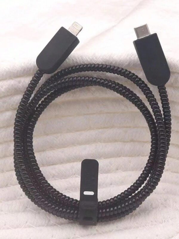 5 pièces Étui de protection simple noir pour adaptateur de charge, protecteur de câble de données, organisateur de câble de charge pour iPhone 14 Pro Max, iPhone 13/12/11, protecteur de cordon de chargeur rapide 18/20W, cadeau pour lui/elle – Image 8