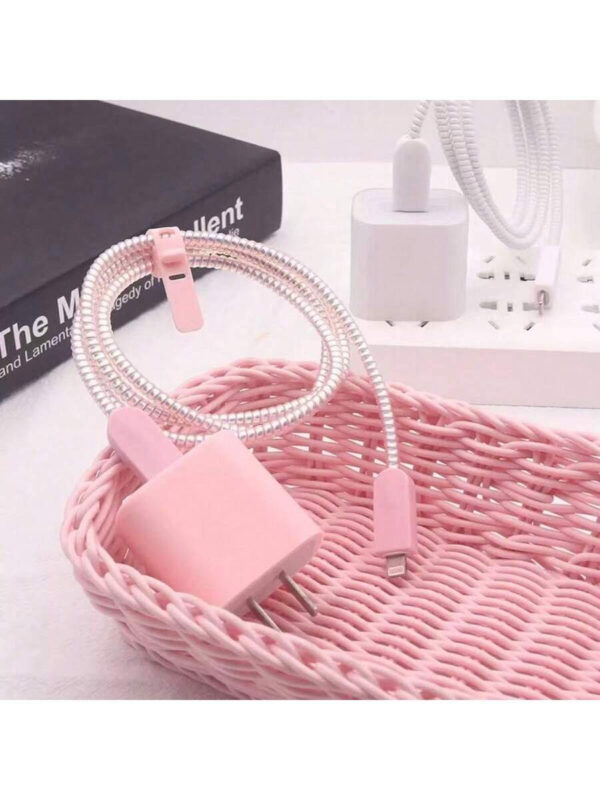 5 pièces Étui de protection simple noir pour adaptateur de charge, protecteur de câble de données, organisateur de câble de charge pour iPhone 14 Pro Max, iPhone 13/12/11, protecteur de cordon de chargeur rapide 18/20W, cadeau pour lui/elle – Image 10