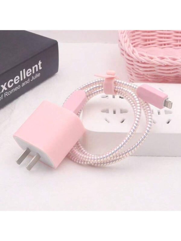 5 pièces Étui de protection simple noir pour adaptateur de charge, protecteur de câble de données, organisateur de câble de charge pour iPhone 14 Pro Max, iPhone 13/12/11, protecteur de cordon de chargeur rapide 18/20W, cadeau pour lui/elle – Image 11