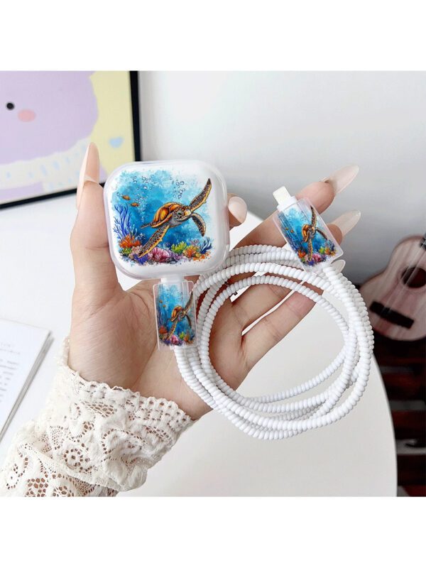 3 pièces, chargeur transparent compatible avec 13/14/15/16, norme britannique 18W/20W, protecteur de câble TPU et de tête de chargeur, cadeau, accessoires de bureau électroniques – Image 2