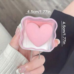 5 pièces Étui de protection en forme de cœur rose pour câble de chargeur compatible avec le chargeur rapide 18W/20W
