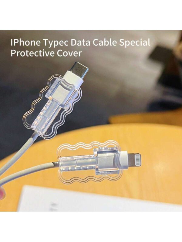 1 pièce / 5 pièces / 10 pièces Protecteur de câble de charge Apple [Manchon de protection de câble Android USB + Type-C], accessoire de gestion de câble anti-enroulage, accessoire de téléphone – Image 2