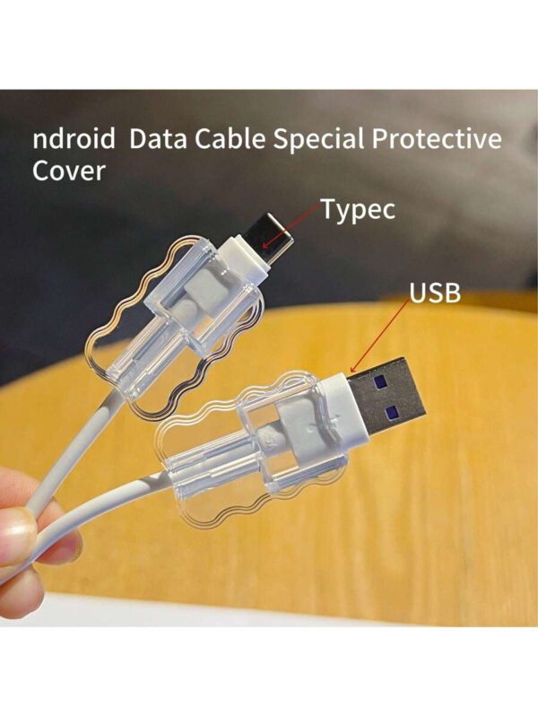 1 pièce / 5 pièces / 10 pièces Protecteur de câble de charge Apple [Manchon de protection de câble Android USB + Type-C], accessoire de gestion de câble anti-enroulage, accessoire de téléphone – Image 3