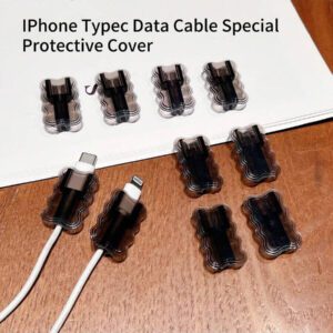 1 pièce / 5 pièces / 10 pièces Protecteur de câble de charge Apple [Manchon de protection de câble Android USB + Type-C], accessoire de gestion de câble anti-enroulage, accessoire de téléphone