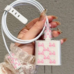 DECOPHONE Étui de protection minimaliste en forme de papillon pour chargeur Apple, convient pour câble de chargeur 20W 15, câble de données pour téléphone 16 Pro Max, étui de protection 13/14 Plus, anti-pliage et anti-morsure de chat