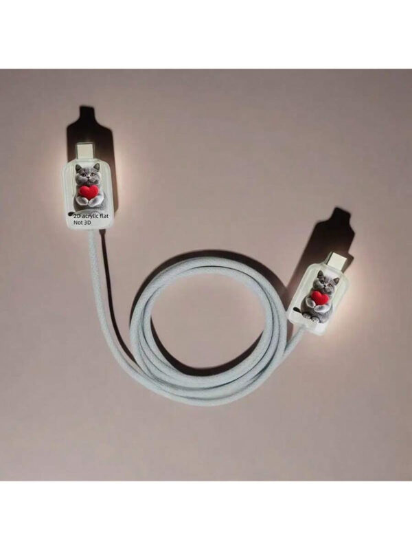 2 pièces Protecteur de câble de données avec motif 3D de chat – Image 8