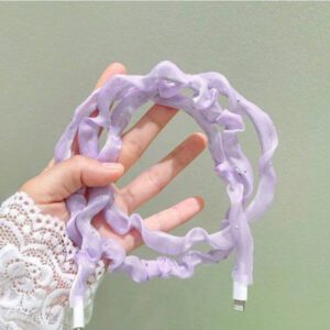 1 pièce/2 pièces Organisateur de câble de données, Manchon décoratif, Compatible avec Apple, Type-C, Android, Protecteur de câble en tissu de mousseline plissé coloré à la mode avec strass, Accessoire de bureau girly, Cadeau pour les amis