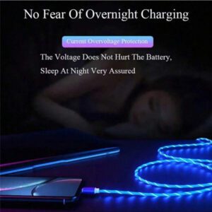 1 pièce Câble lumineux à flux rapide Compatible avec les téléphones Android Type C Compatible avec Samsung, Xiao Mi, chargeur compatible avec iPad, certifié Nan MFi