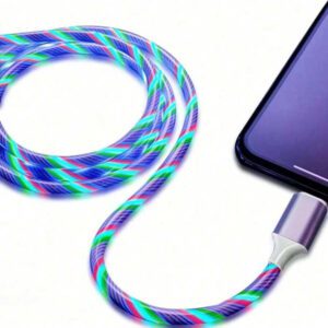 1 pièce Câble lumineux à flux rapide Compatible avec les téléphones Android Type C Compatible avec Samsung, Xiao Mi, chargeur compatible avec iPad, certifié Nan MFi