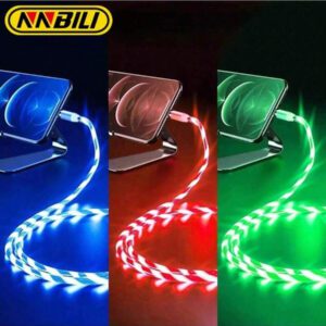 1 pièce Câble lumineux à flux rapide Compatible avec les téléphones Android Type C Compatible avec Samsung, Xiao Mi, chargeur compatible avec iPad, certifié Nan MFi