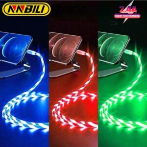 1 pièce Câble lumineux à flux rapide Compatible avec les téléphones Android Type C Compatible avec Samsung, Xiao Mi, chargeur compatible avec iPad, certifié Nan MFi