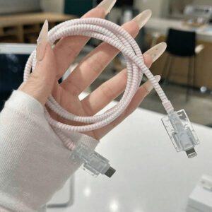 4 pièces Protecteurs de câble de données de 18/20 W en forme de nœud rose/fleur/papillon pour pomme, compatibles avec 16/16 Pro Max/15/14/13/11, adaptateur de chargeur et câble de charge anti-pliage, étui souple