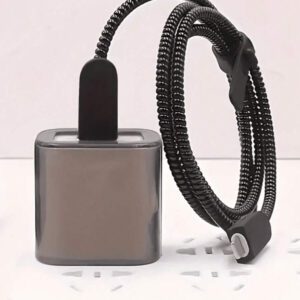5 pièces Étui de protection de chargeur noir, protecteur de câble de données, câble de chargeur 18W/20W anti-pliage