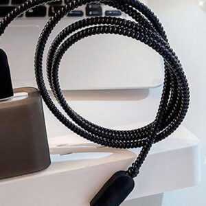 5 pièces Étui de protection de chargeur noir, protecteur de câble de données, câble de chargeur 18W/20W anti-pliage