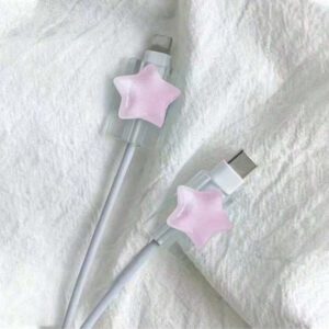 Étui de protection compatible avec avec motif étoile/nœud papillon. Accessoire de câble de données anti-pliage, protecteur de câble Nan, accessoires de chargeur, accessoires de téléphone