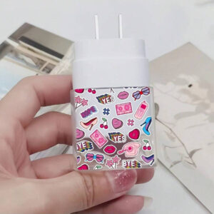 Étui de protection de chargement en TPU avec motif de lèvres de cerise, convient pour la boîte de chargement transparente 25W de pour les téléphones Galaxy - protecteur de câble, étui de protection de chargeur de qualité cadeau transparent