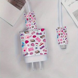 Étui de protection de chargement en TPU avec motif de lèvres de cerise, convient pour la boîte de chargement transparente 25W de pour les téléphones Galaxy - protecteur de câble, étui de protection de chargeur de qualité cadeau transparent
