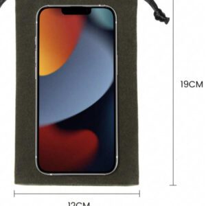UGREEN Sac pochette de 19*12 cm pour batterie externe, écouteurs TWS, sac en flanelle pour accessoires de téléphone portable, sac de protection étanche à cordon avec compartiments pour câbles, en polyamide
