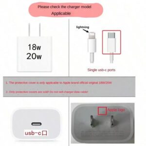 5 pièces Étui de protection pour chargeur Apple 20W, avec une tête de charge et un câble de téléphone dotés d'un nœud rose mignon en 3D. Étui de protection pour câble compatible avec 16/15/14/13