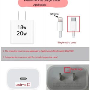 5 pièces Ensemble de chargeur design cœur rose, chargeur 20W/18W, protecteur de câble de charge, protecteur de tête de chargeur, compatible avec 11 12 13 14 15 16 17