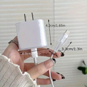 5 pièces/set Protecteurs de câble de données à motif compatibles avec les protecteurs de chargeur iPhone 18-20W, anti-fissuration, anti-rayures, résistant à la saleté