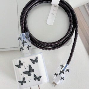 5 pièces Ensemble de chargeur design cœur rose, chargeur 20W/18W, protecteur de câble de charge, protecteur de tête de chargeur, compatible avec 11 12 13 14 15 16 17