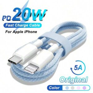 Câble de charge rapide USB C vers Lightning 20W, compatible avec Apple 14, 13, 12, 11 Pro Max, Plus, Xr, Xs, Xs Max, 8, 7 Series. Accessoire d'adaptateur de charge certifié Nan MFi