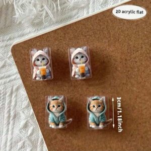 2/4 pièces Protecteur de câble design chat de bande dessinée, mignon et , en matériau acrylique, protège la tête de charge, l'écouteur, les câbles de téléphone contre la rupture, prolonge la durée de vie du câble de données, compatible avec le câble de charge rapide 20W pour iPhone, protecteur de chargeur, accessoires de téléphone
