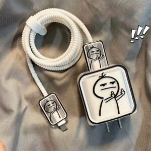 5 pièces/set Étui de protection de câble de données avec figure de ligne amusante, convient pour le chargeur 18-20W, prévient la rupture du câble. Accessoires de chargeur Nan, accessoires de téléphone