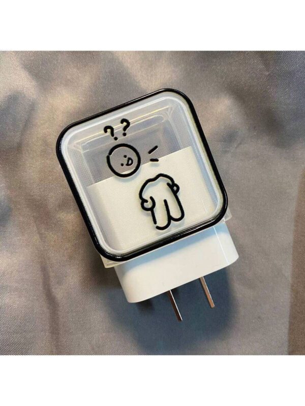 5 pièces/set Étui de protection de câble de données avec figure de ligne amusante, convient pour le chargeur 18-20W, prévient la rupture du câble. Accessoires de chargeur Nan, accessoires de téléphone – Image 16