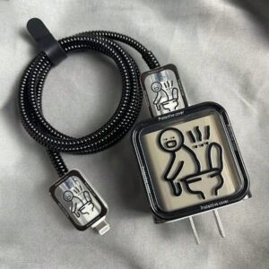 5 pièces/set Étui de protection de câble de données avec figure de ligne amusante, convient pour le chargeur 18-20W, prévient la rupture du câble. Accessoires de chargeur Nan, accessoires de téléphone
