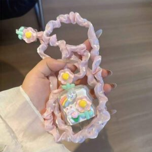 5 pièces/set Protecteur de câble de données en maille à motif floral 3D vague lapin, convient pour l'adaptateur de chargeur US 18/20W, compatible avec IPhone11/12/13/14/15/16 Pro Max, protecteur de câble anti-rupture de 1,5 m, étui de protection pour tête de chargement en TPU