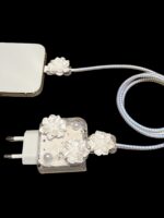 5 pièces/set Protecteur de chargeur de version européenne 20W avec design de fleur de camélia, protecteur de câble compatible avec IPhone11/12/13/14/15/16 Pro Max, câble de données anti-pliage, fixateur de câble de données, câble de données anti-rupture, étui de protection pour tête de chargeur en TPU. Accessoires de chargeur, accessoires de téléphone – Image 3